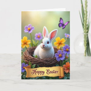Fluffy Springtime Animal Holiday Card