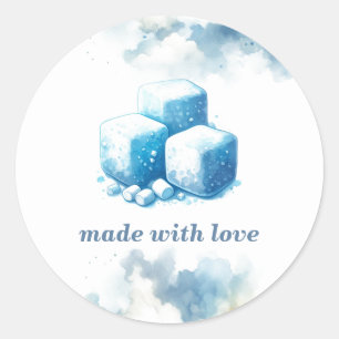 Fluffy Square Marshmallow Treats Classic Round Sticker