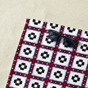 Fluffy Squares Floral Beach Towel