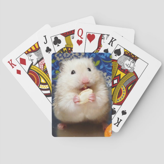 Fluffy Syrian Hamster Kokolinka Playing Cards (Back)