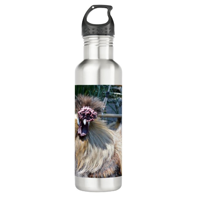 Fluffy Ugly Chicken, Water Bottle (Front)