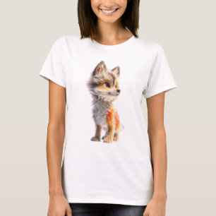 Fluffy Whimsical Fox Portrait Women T-Shirt