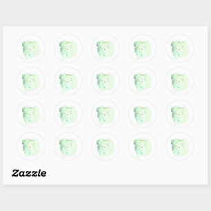 Fluffy White Cat Sticker, Cute Long-Haired Persian Classic Round Sticker