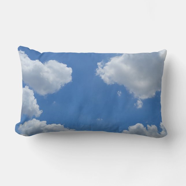 fluffy white cloud on blue sky background lumbar cushion (Front)