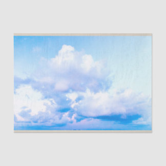 Fluffy White Clouds Blue Sky Decoupage Tissue Paper