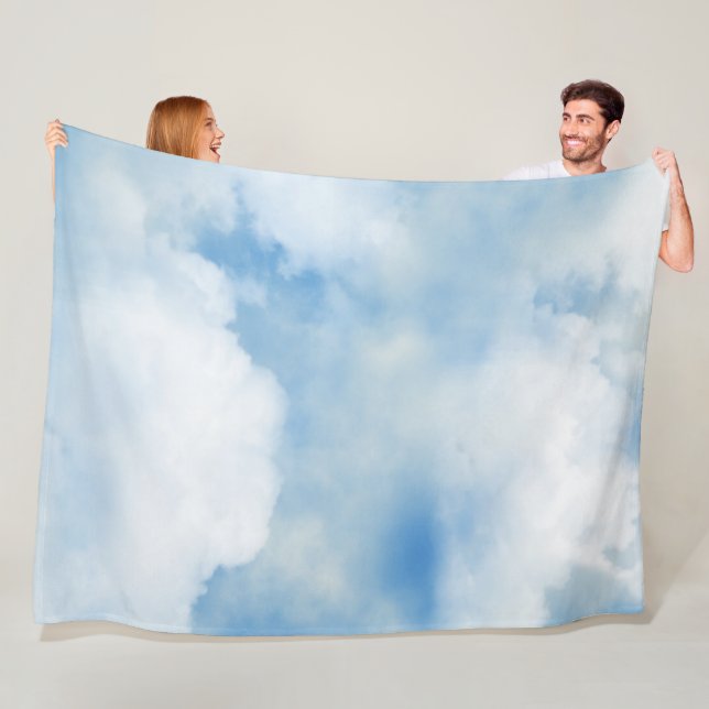 Fluffy White Clouds Fleece Blanket (In Situ)