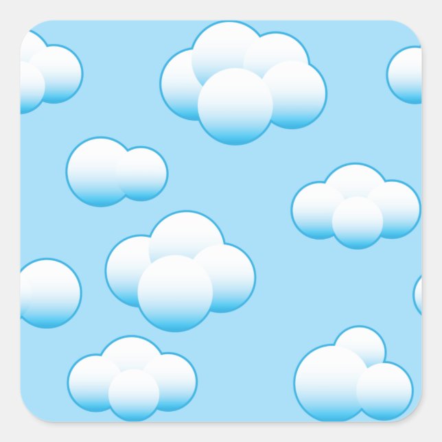Fluffy White Clouds Stickers (Front)
