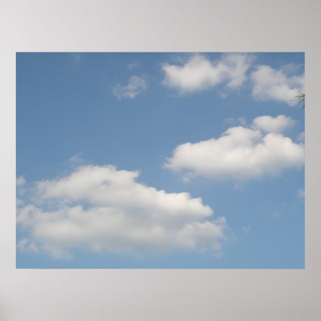 Fluffy White Cumulus Clouds Print (Front)
