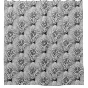 Fluffy White Dandelion Flowers Nature Pattern  Shower Curtain