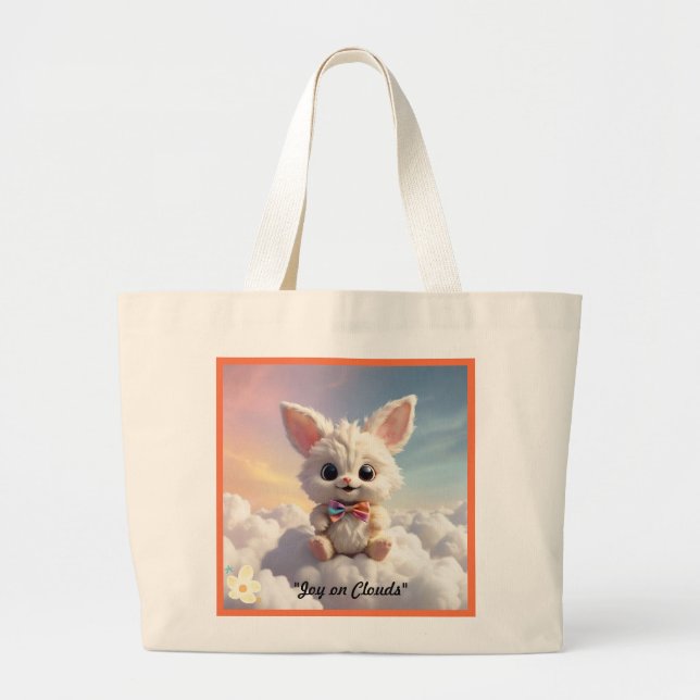 "Fluffy White Dreams" Large Tote Bag (Front)