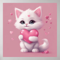Fluffy White Love Kitten