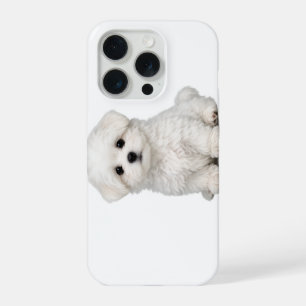 Fluffy White Maltese Puppy Portrait Cute Dog Lover iPhone 15 Pro Case
