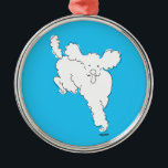 Fluffy White Poodle Metal Tree Decoration<br><div class="desc">Just adorable!</div>