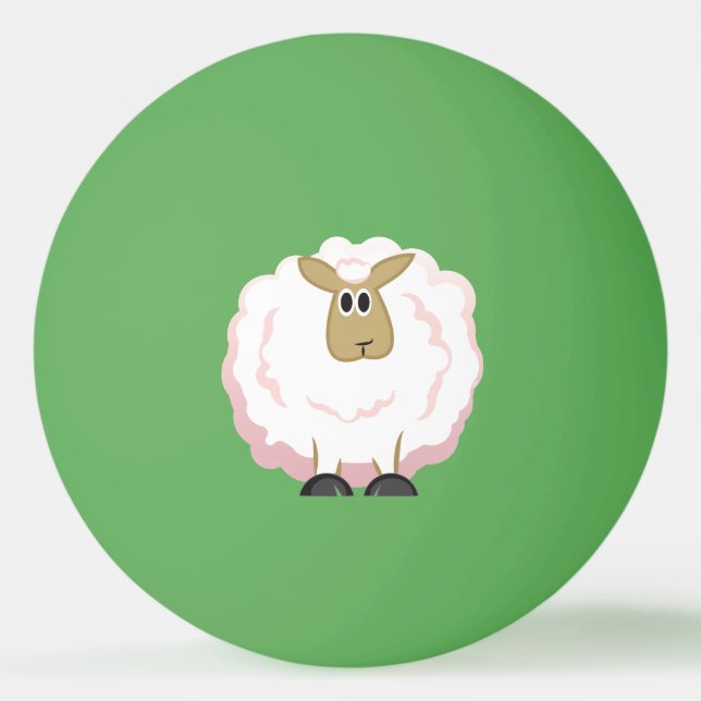 Fluffy White Sheep Ping Pong Ball (Front)