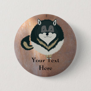 Fluffy Wolf Button