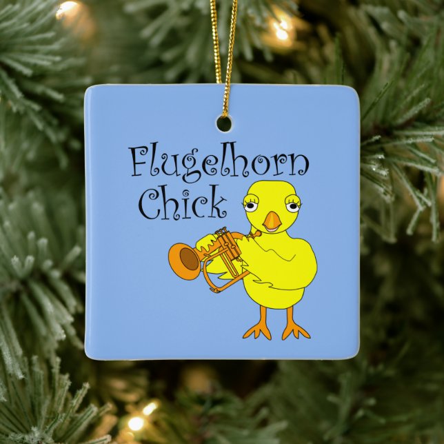 Flugelhorn Chick Text Ceramic Ornament (Tree)