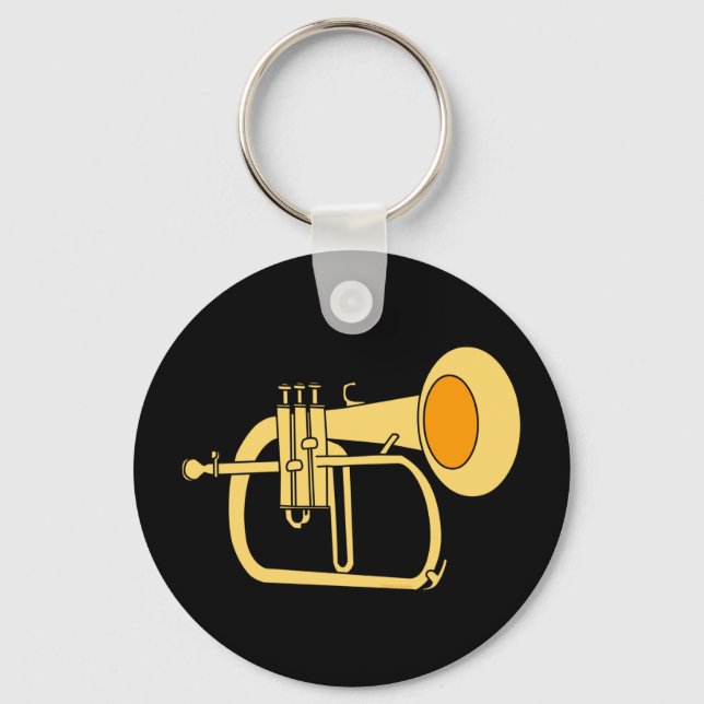 Flugelhorn Musical Instrument Key Ring (Front)