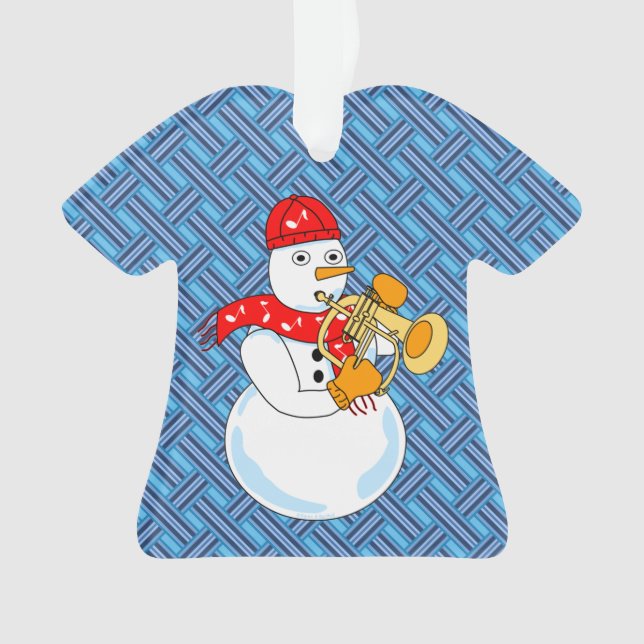 Flugelhorn Snowman Ornament (Front)