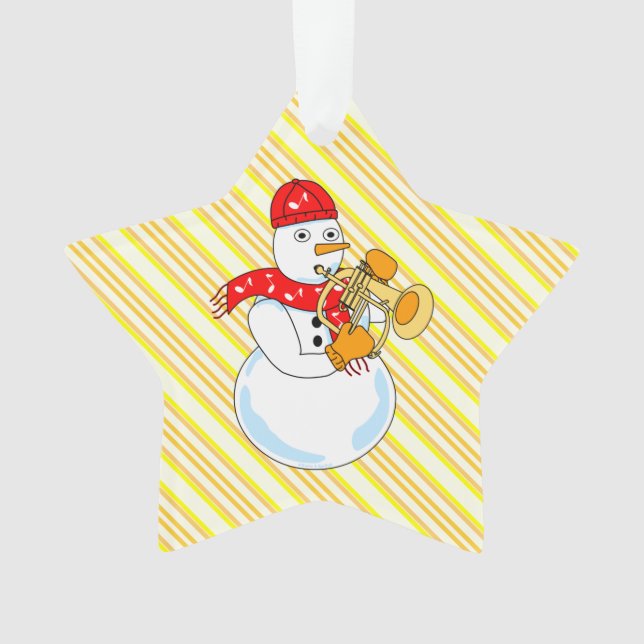 Flugelhorn Snowman Ornament (Front)