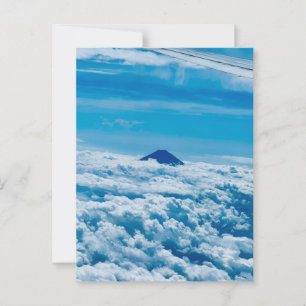 Flugzeug vor Fuji Japan Reise Skyline Postcard