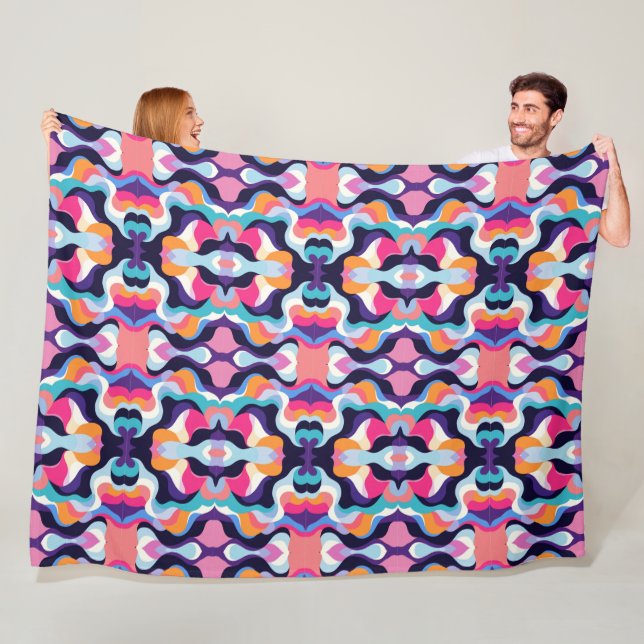 Fluid abstract 3 fleece blanket (In Situ)
