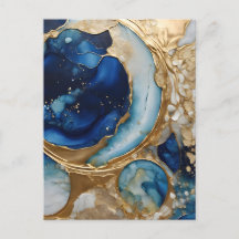 Fluid Abstract Gold-Navy Beach