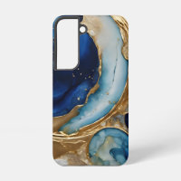 Fluid Abstract Gold-Navy Beach