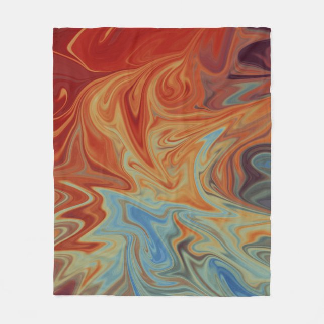 Fluid abstract pattern fleece blanket (Front)