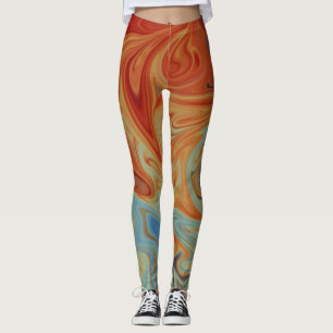 Fluid abstract pattern leggings