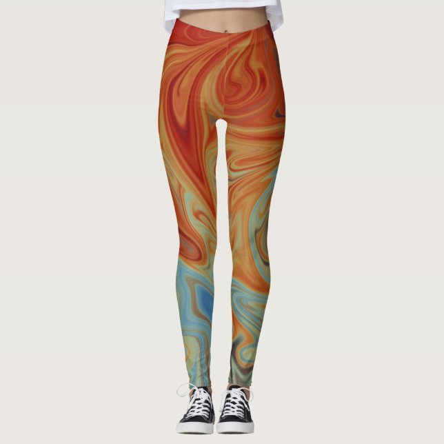 Fluid abstract pattern leggings (Front)