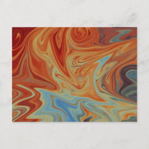 Fluid abstract pattern postcard