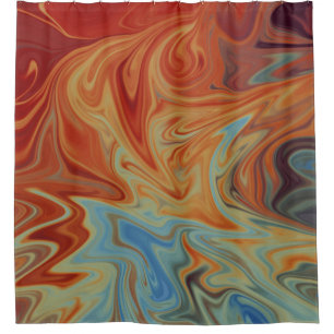 Fluid abstract pattern shower curtain