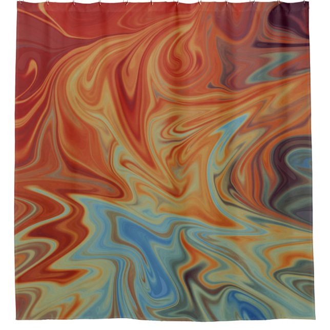 Fluid abstract pattern shower curtain (Front)