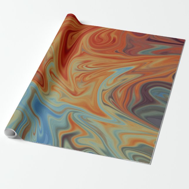 Fluid abstract pattern wrapping paper (Unrolled)