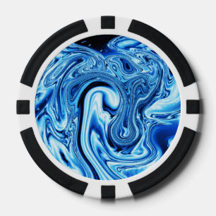 Fluid art 09,blue poker chips