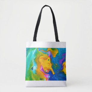 Fluid Art. Abstract colourful background, wallpape Tote Bag