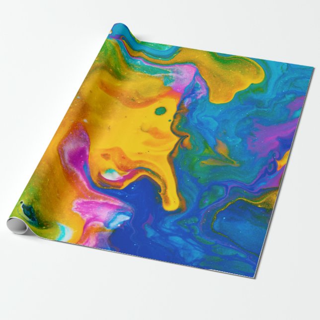 Fluid Art. Abstract colourful background, wallpape Wrapping Paper (Unrolled)
