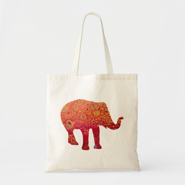 Fluid art abstract elephant tote bag (Front)