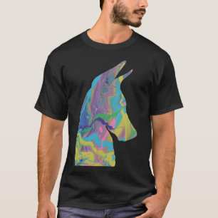 Fluid Art Acrylic Pouring Doberman T-Shirt