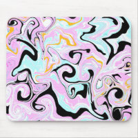 Fluid Art Cotton Candy Pink, Teal, Black and Gold