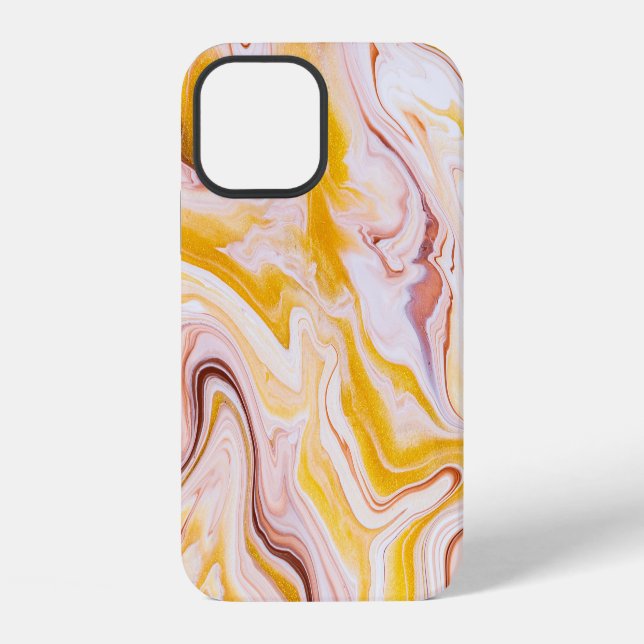 Fluid art: iridescent abstract texture. iPhone case (Back)