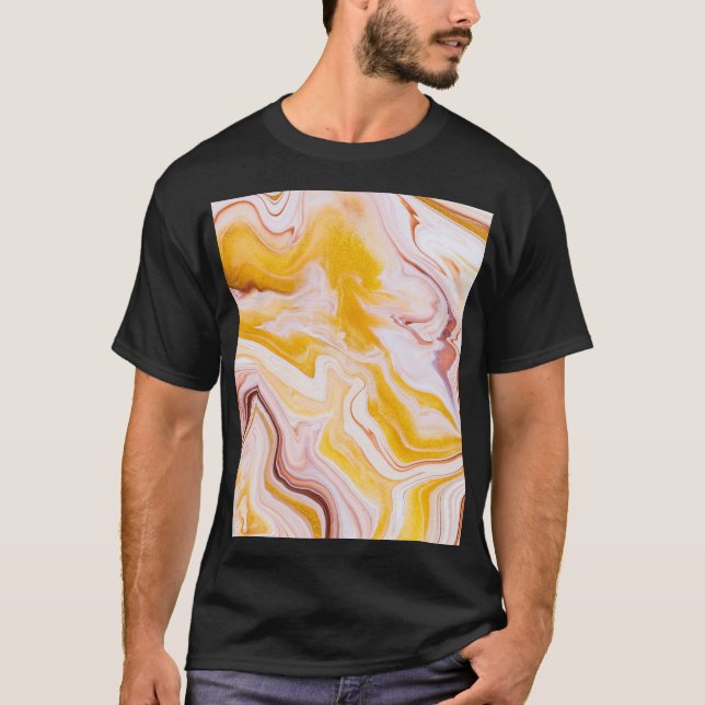 Fluid art: iridescent abstract texture. T-Shirt (Front)