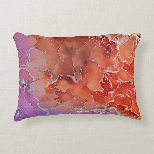 Fluid Art. Modern ?bstract colourful background, w Decorative Cushion (Front)