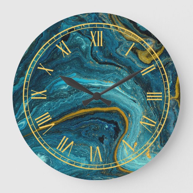 Fluid Art Pattern Modern Wall Clock (Front)