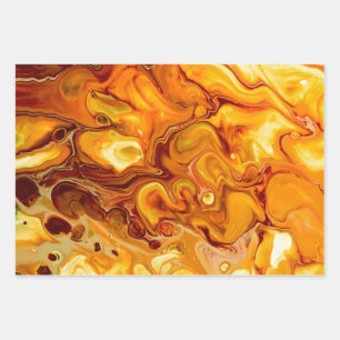 Fluid Art Pour Abstract Wrapping Paper Sheet