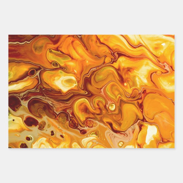 Fluid Art Pour Abstract Wrapping Paper Sheet (Front)