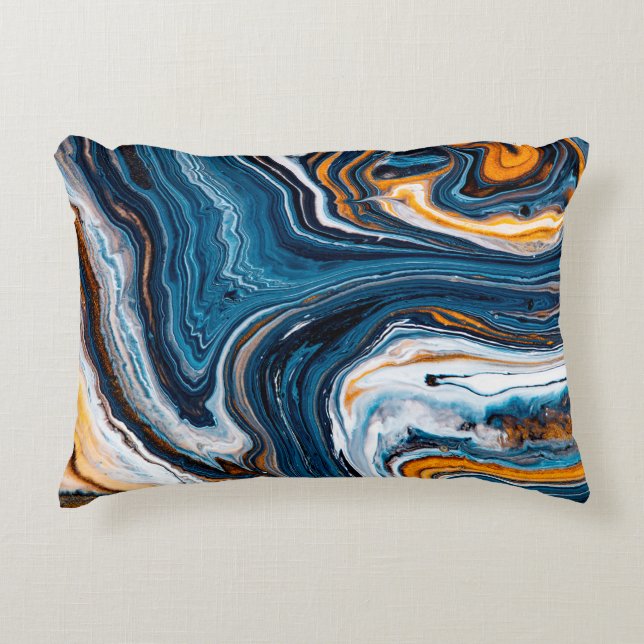 Fluid art texture. Background with abstract mixing Decorative Cushion (Front)