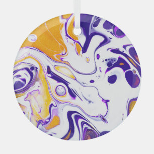 Fluid art texture: swirling paints. glass tree decoration