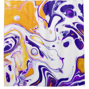Fluid art texture: swirling paints. shower curtain