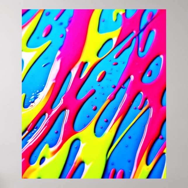 Fluid Colours: A Dripping Abstract Masterpiece Poster (Front)